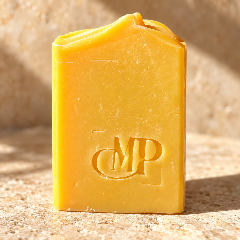 Turmeric, Sea Buckthorn & Licorice Soap — radiance and even complexion — cold-processed, made in France — 120g / 50g