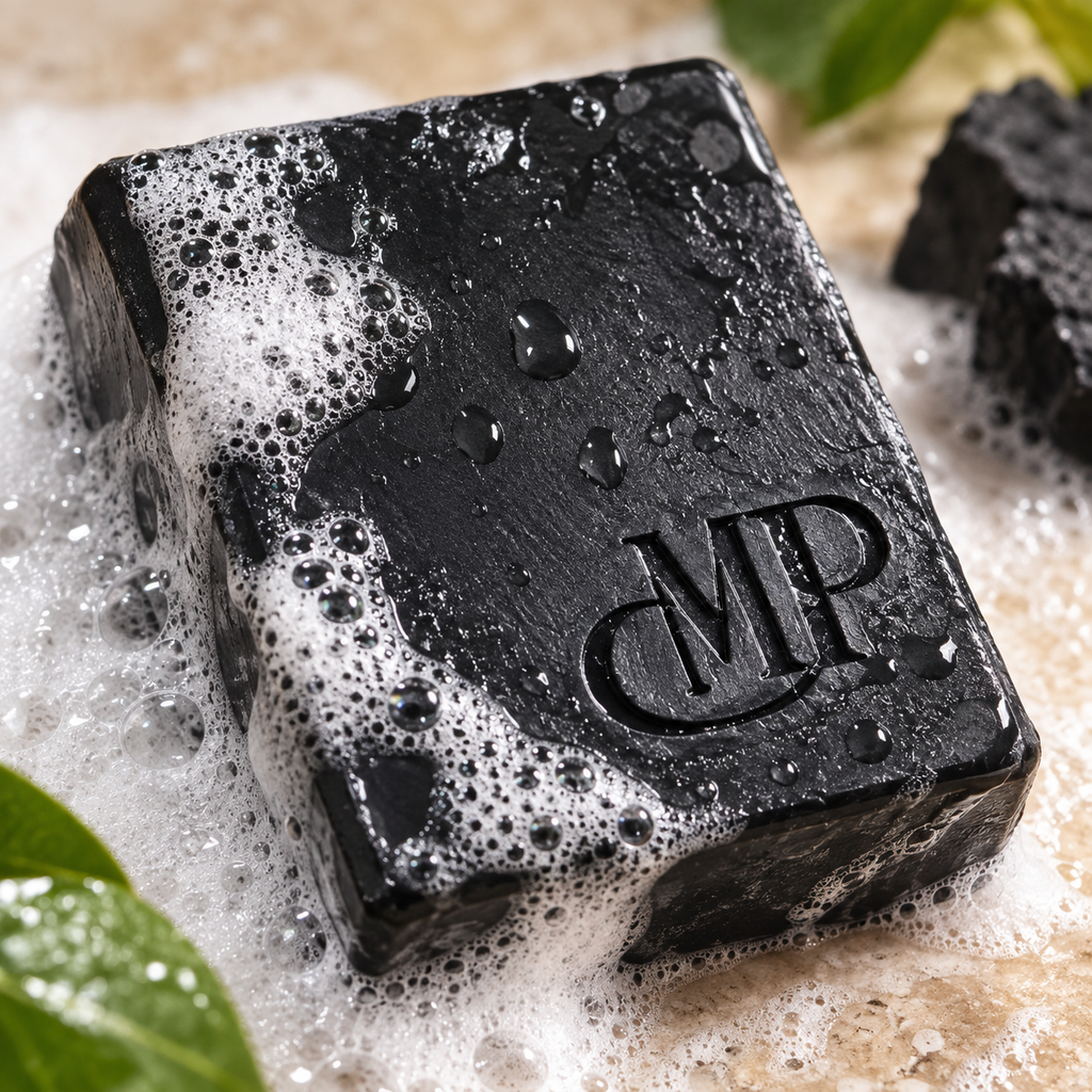 Activated Charcoal, Bentonite & Tea Tree Soap — oily and combination skin — cold-processed, made in France — 120g / 50g