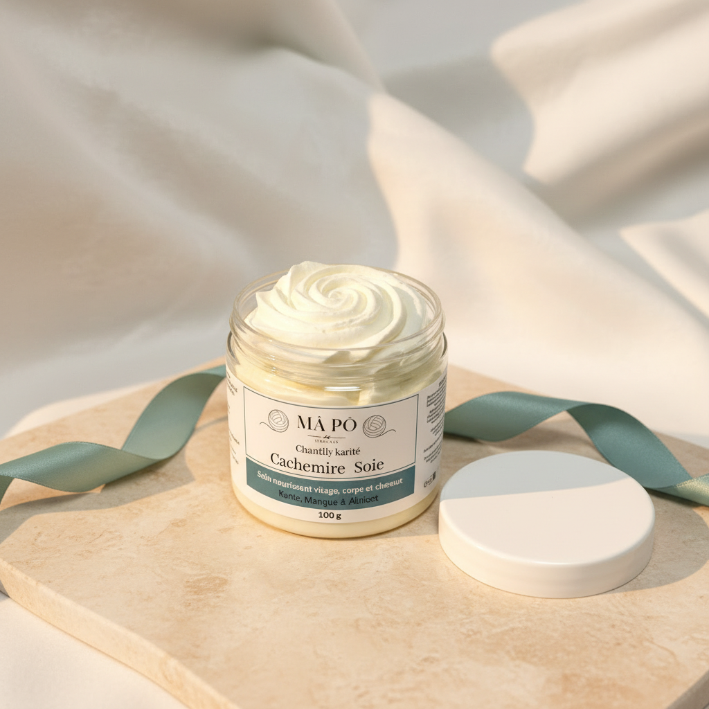 Chantilly karité cachemire  soie [description courte de l'image] — Mâ Pô Cosmetics