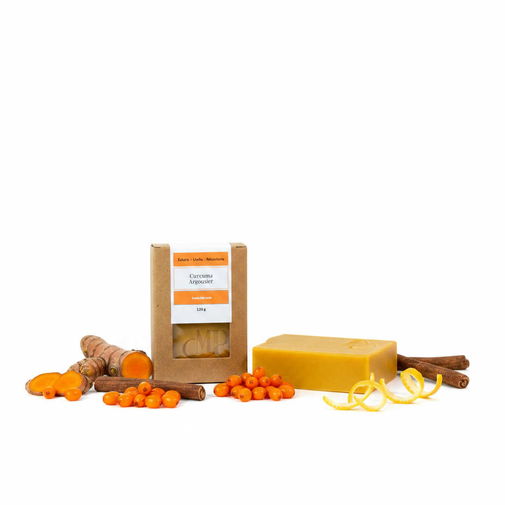 Ingrédients naturels savon curcuma argousier réglisse - Mâ Pô Cosmetics