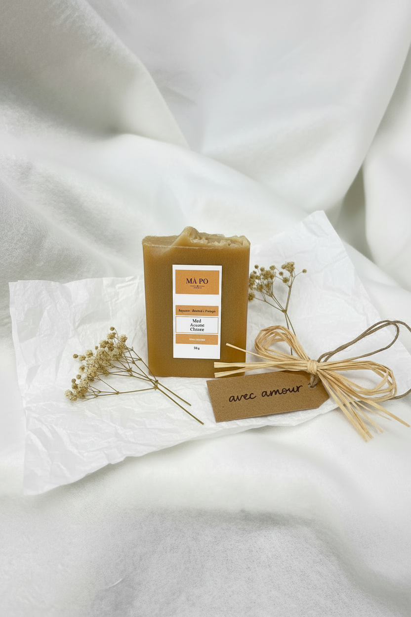 Savon Miel, Avoine & Lait de Chèvre 50g format cadeau - Mâ Pô Cosmetics
