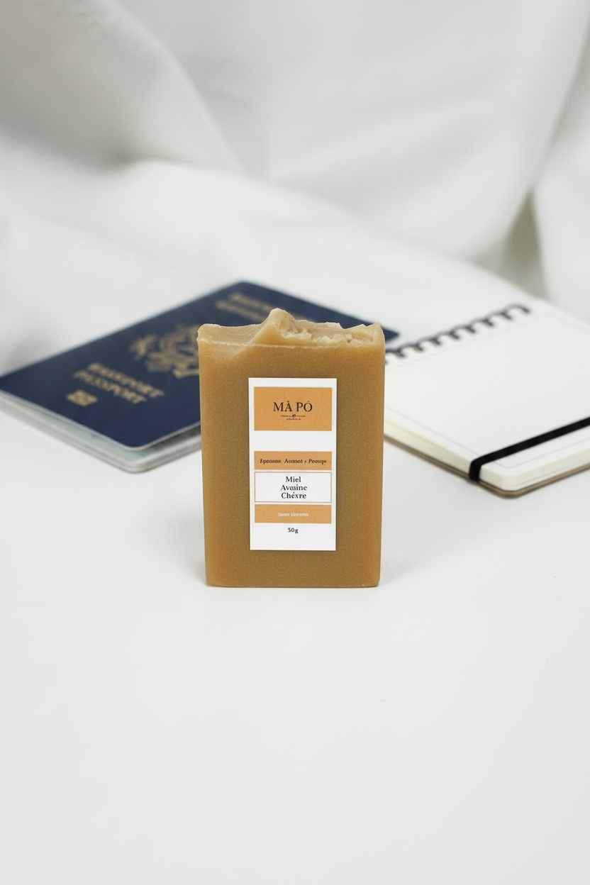 Savon Miel, Avoine & Lait de Chèvre 50g format voyage - Mâ Pô Cosmetics