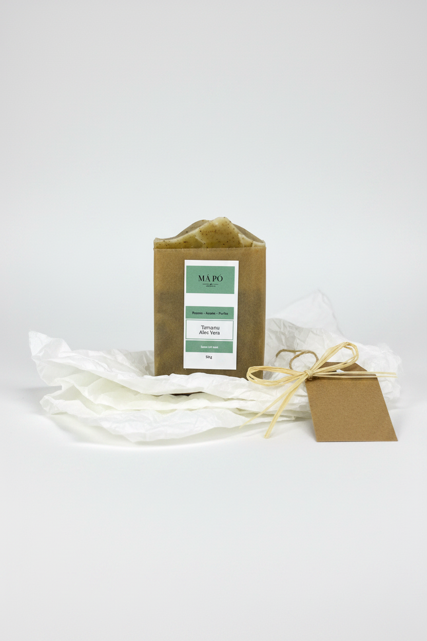 Savon Tamanu & Aloe Vera 50g format cadeau - Mâ Pô Cosmetics